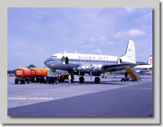 Silver City Hermes G-ALDU, One of the three Hermes operated by BUA at Gatwick , but which remained in Silver City colours. I went as a passenger on the last Hermes flight, I think it was to Zurich